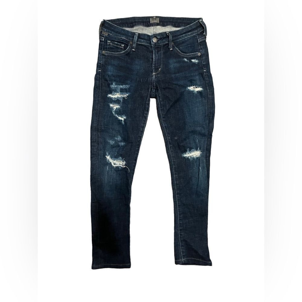 Citizens of Humanity Dark Washed Distressed Denim Women’s size 27